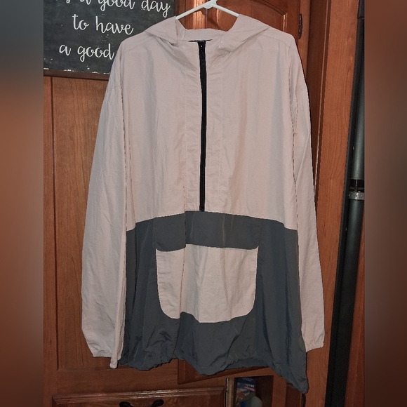 No Boundaries Jackets & Blazers - No Boundaries Light Pink and Charcoal Two-Tone Hooded Windbreaker 3XL. EUC